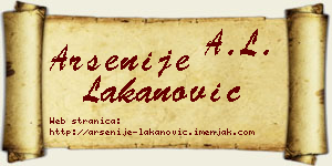 Arsenije Lakanović vizit kartica